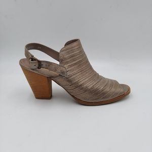 Paul Green Waverly gray leather slingback booties